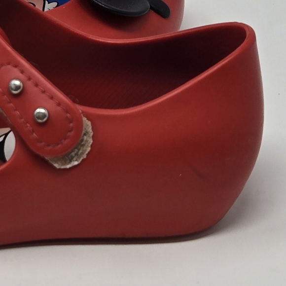 MINI MELISSA RUBBER MARY JANE MICKEY & MINNIE MOUSE RED SHOES EARS GIRLS SIZE 10 - Picture 8 of 16